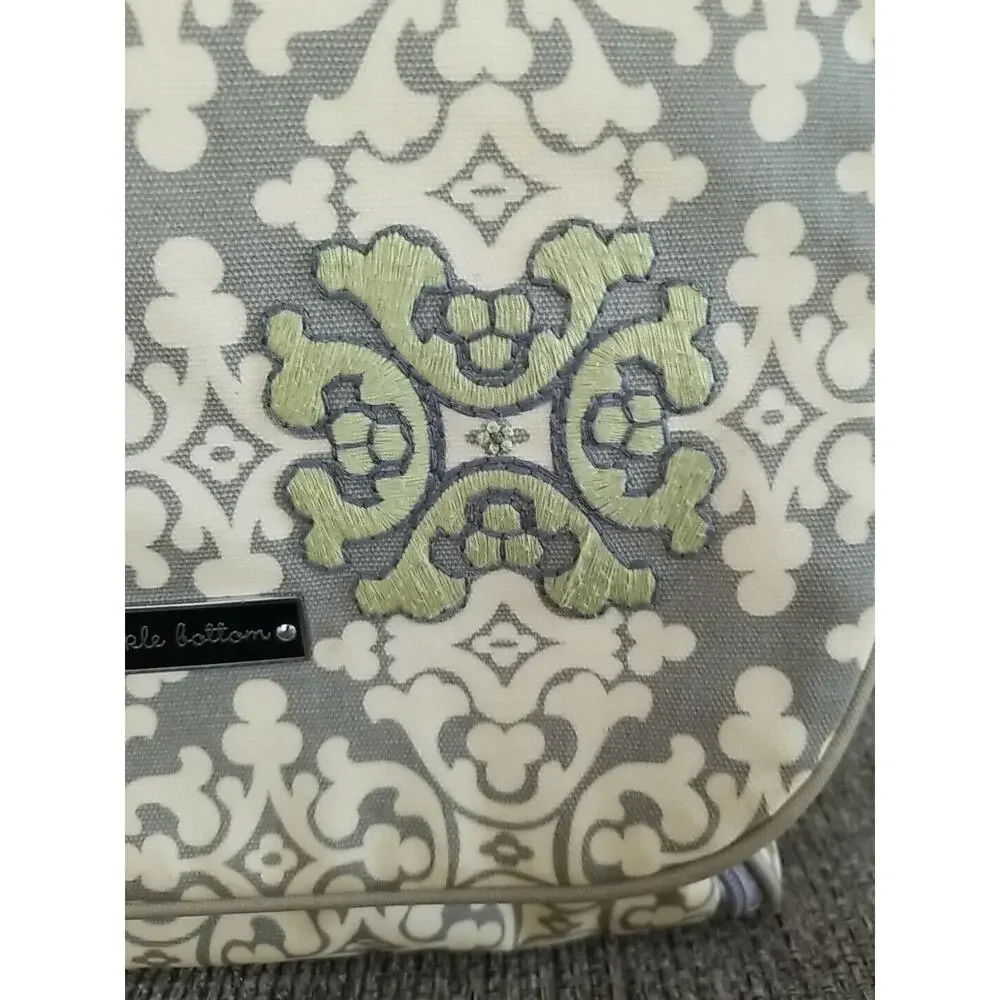 Petunia Pickle Bottom Backpack Shoulder Diaper‎ Bag Gray Light Yellow Green
